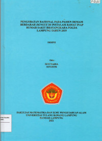 Image of Pengobatan rasional pada pasien demam berdarah dengue di instalasi rawat inap rumah sakit Bhayangkara POLDA Lampung tahun 2019